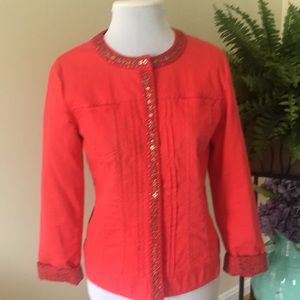 Stunning coral Chico’s jacket size 0